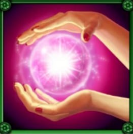 glowing crystal ball scatter, lucky ladys charm game