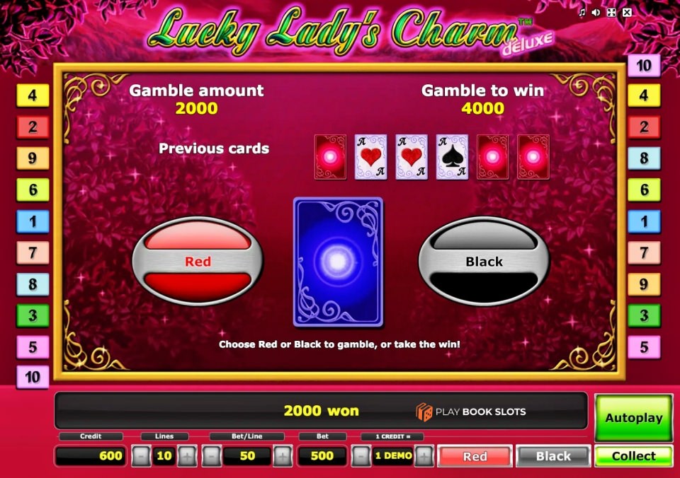 lucky ladys charm, gamble feature
