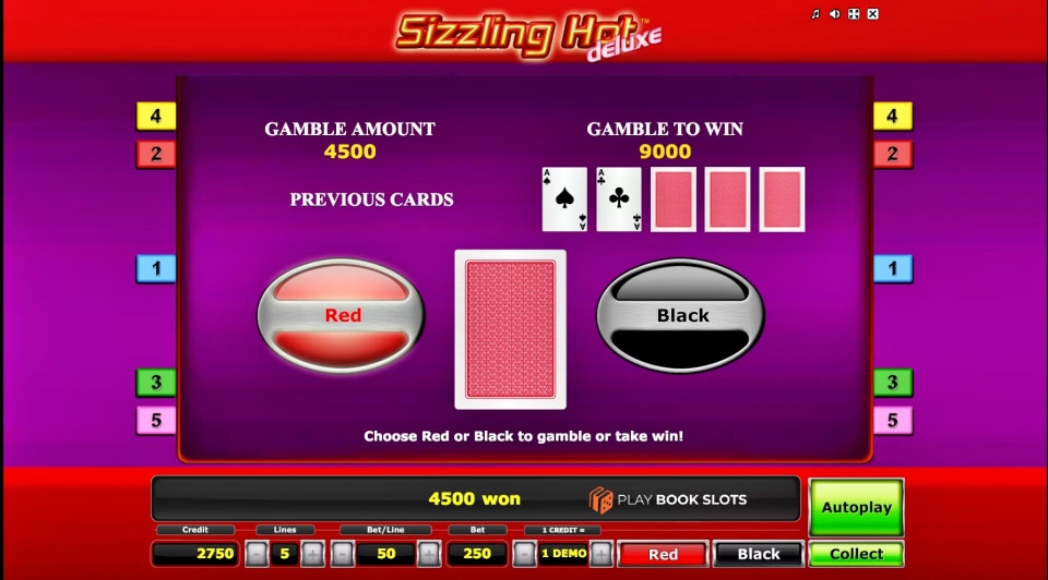 sizzling hot deluxe, gamble