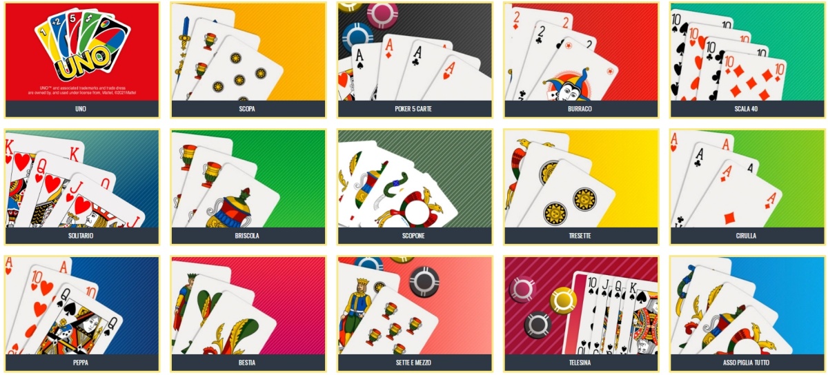 Lobby di giochi Snai poker