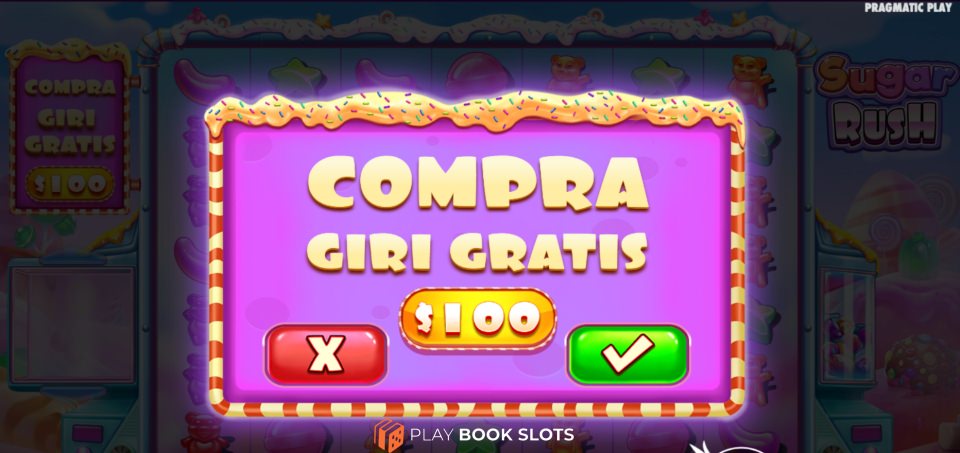 sugar rush compra giri gratis, popup