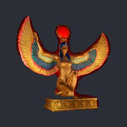 símbolo de la estatua dorada de isis, book of ra